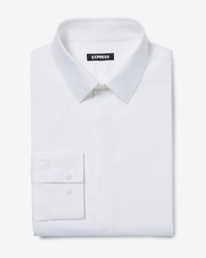 Slim Covered Placket Cotton Stretch 1MX Dress Shirt