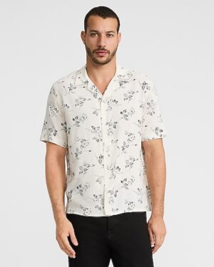 Floral Stamp Short Sleeve Shirt