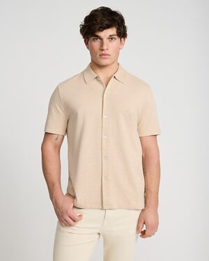 Geo Knit Jacquard Short Sleeve Shirt