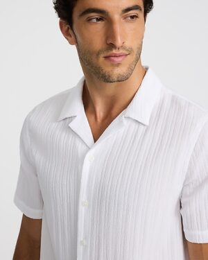 Textured Stripe Short Sleeve Shirt