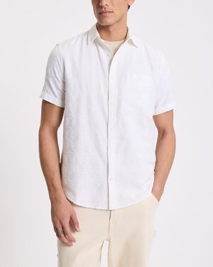 Textured Geo Cotton Short Sleeve Shirt