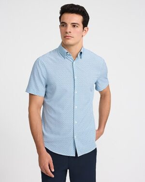 Mini Geo Wrinkle-Resistant Everyday Performance Short Sleeve Dress Shirt