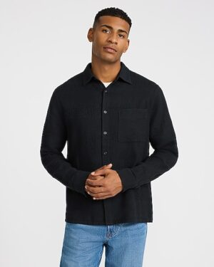 Textured Waffle Cotton Shirt