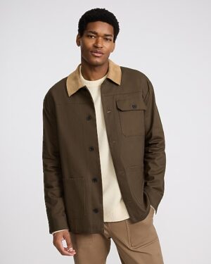Cotton Button Front Barn Jacket