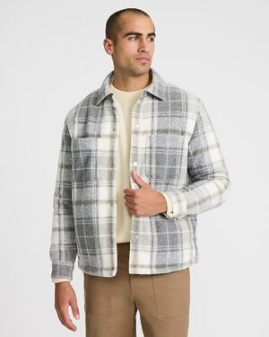 Plaid Double Patch Pocket Shirt Jacket