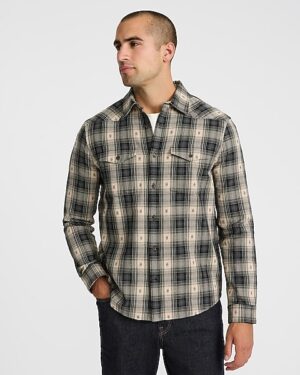 Western Plaid Cotton Double Pocket Flannel Shirt