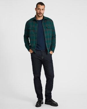 Western Plaid Double Button Pocket Sweater Flannel Shirt