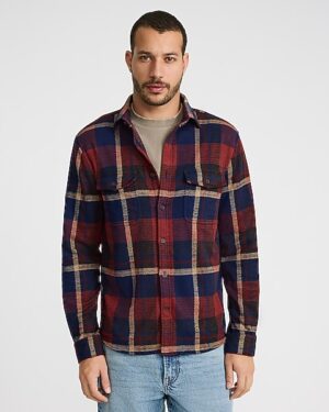 Plaid Double Button Pocket Sweater Flannel Shirt