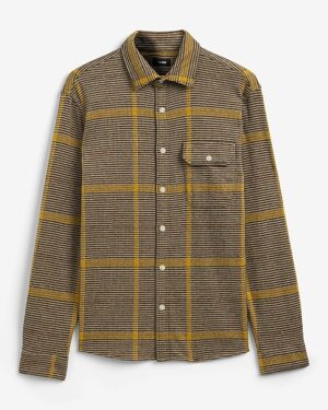 Geo Plaid Button Pocket Sweater Flannel Shirt