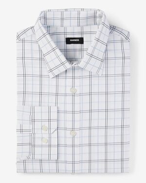 Extra Slim Plaid Wrinkle-Resistant Everyday Performance Dress Shirt