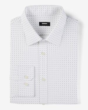 Slim Dot Print Wrinkle-Resistant Everyday Performance Dress Shirt