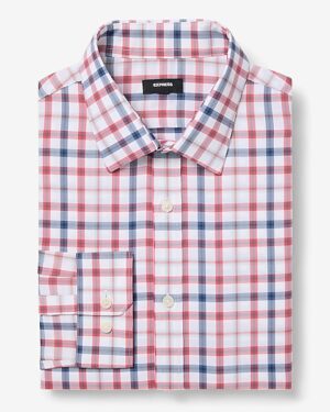 Extra Slim Plaid Wrinkle-Resistant Everyday Performance Dress Shirt
