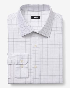 Slim Grid Texture Dobby Cotton Stretch 1MX Dress Shirt