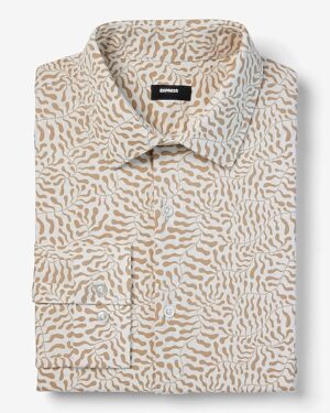 Slim Abstract Vine Stretch Modern Tech 1MX Dress Shirt