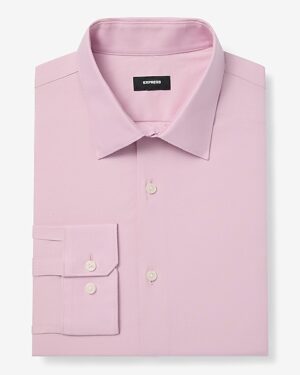Slim Textured Diamond Print Cotton Stretch 1MX Dress Shirt