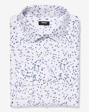 Slim Mini Birds Stretch Modern Tech 1MX Dress Shirt