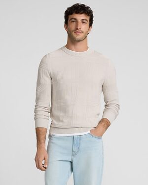 Abstract Texture Crew Neck Sweater