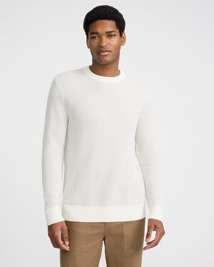 Two Tone Crew Neck Cotton Sweater