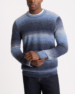 Gradient Boucle Textured Crew Neck Sweater