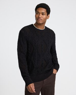 Cable Knit Crew Neck Sweater