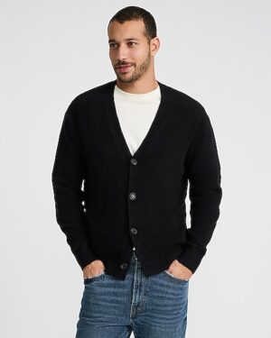 Felted Y-Neck Cardigan