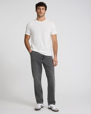 Textured Jacquard Striped Crew Neck T-Shirt