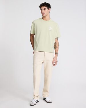 Embroidered NYC Chest Graphic Premium Weight Cropped Loose T-Shirt
