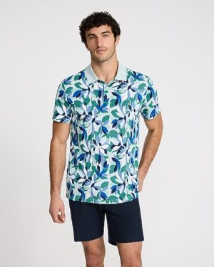 Abstract Floral Pique Everyday Performance Polo