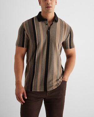 Striped Luxe Pique Polo
