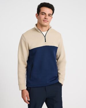 Color Block Fleece Quarter Zip Sweatshirt
