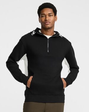 Color Block Quarter Zip Bungee Hoodie
