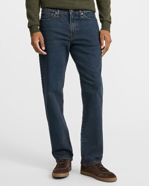 Straight Dark Wash Stretch Jeans