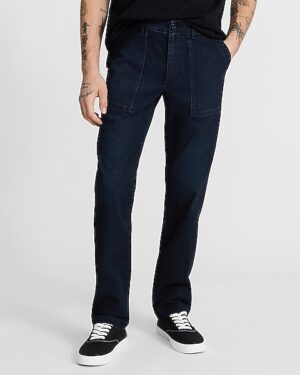 Slim Straight Dark Wash Stretch Carpenter Jeans