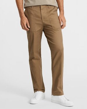 Loose Cotton-Stretch Utility Pant