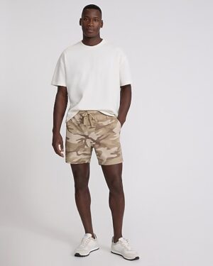 6" Camo Drawstring Elastic Waist Shorts