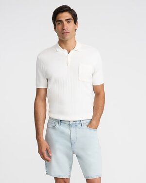 8" Light Wash Stretch Loose Denim Shorts