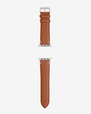 Brown Faux Leather Watch Band