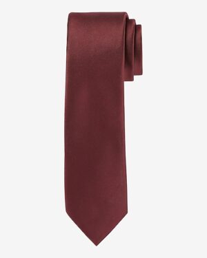 Narrow Burgundy Solid Tie