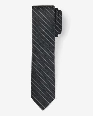 Narrow Black Striped Tie