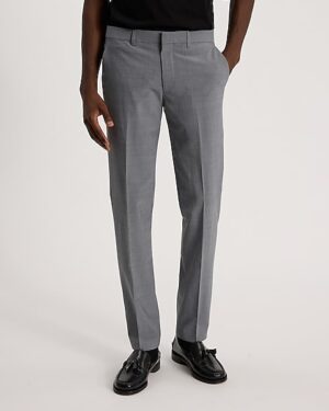 Extra Slim Gray Wool-Blend Modern Tech Suit Pant