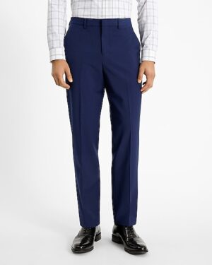 Classic Blue Wool-Blend Washable Modern Tech Suit Pant