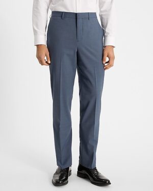 Classic Dusty Blue Wool-Blend Washable Modern Tech Suit Pant