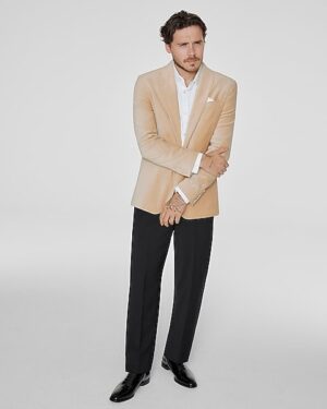 Classic Black Wool-Blend Tuxedo Pant