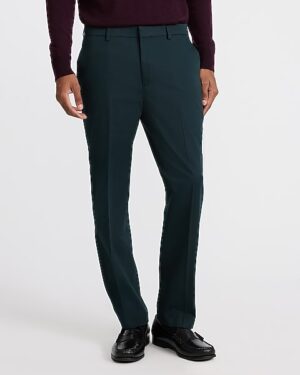 Slim Dark Green Cotton-Blend Suit Pant