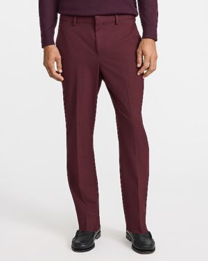 Slim Burgundy Stretch Suit Pant