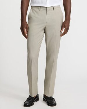 Slim Check Plaid Washable Everyday Performance Hybrid Elastic Waist Dress Pant