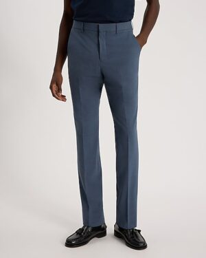 Extra Slim Dusty Blue Wool-Blend Washable Modern Tech Suit Pant