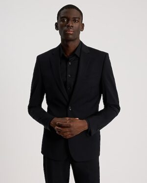 Extra Slim Black Wool-Blend Washable Modern Tech Suit Jacket