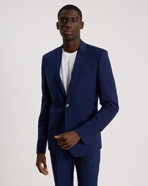 Extra Slim Blue Wool-Blend Washable Modern Tech Suit Jacket