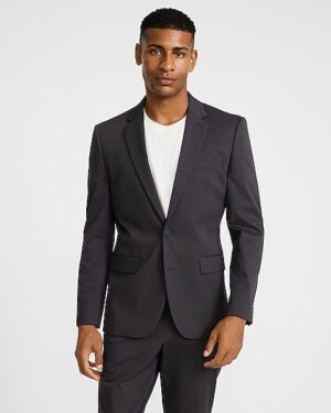 Extra Slim Slate Gray Stretch Cotton Suit Jacket